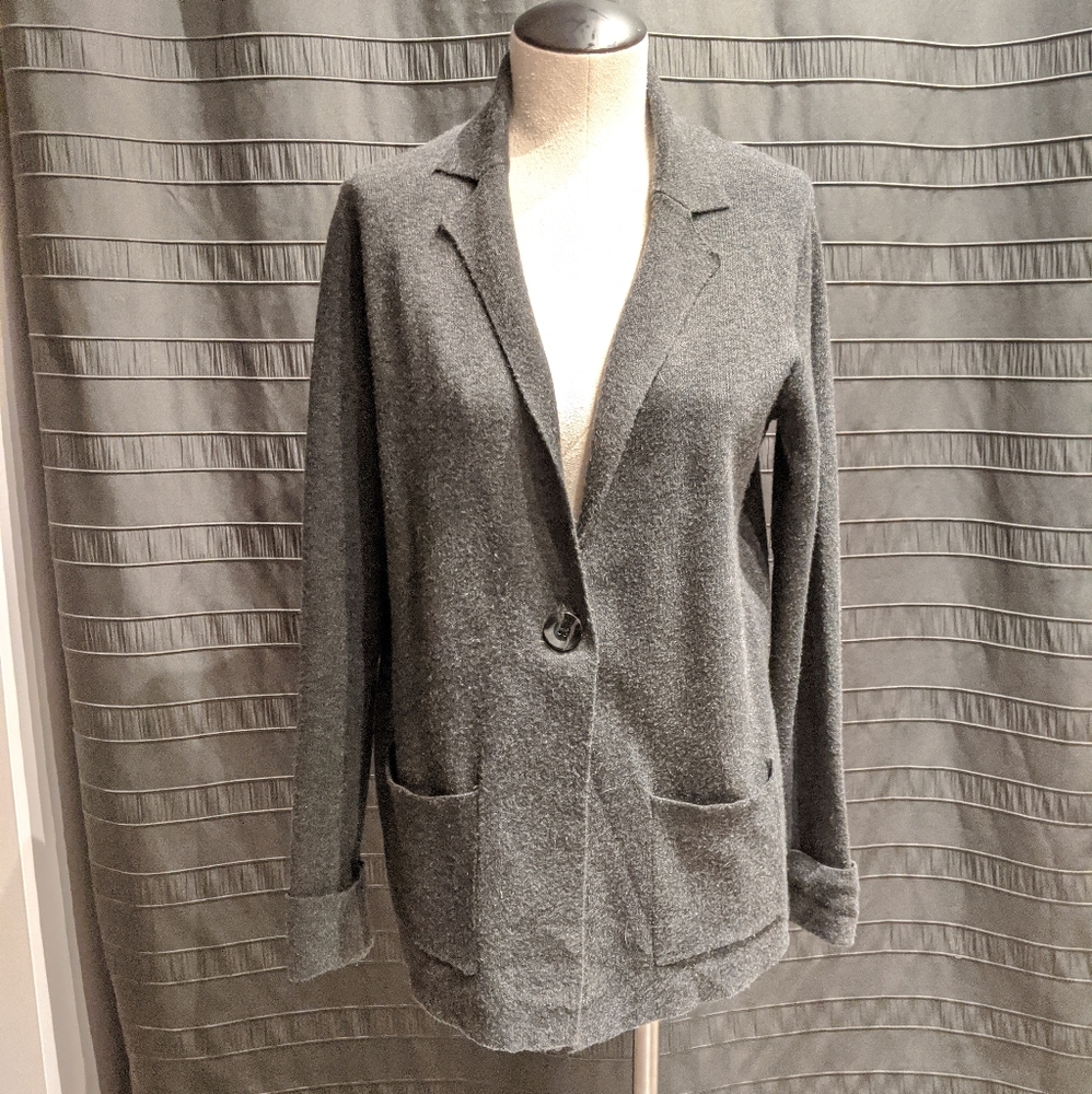Soft & Cozy Rachel Zoe Grey Knit Blazer Sweater M